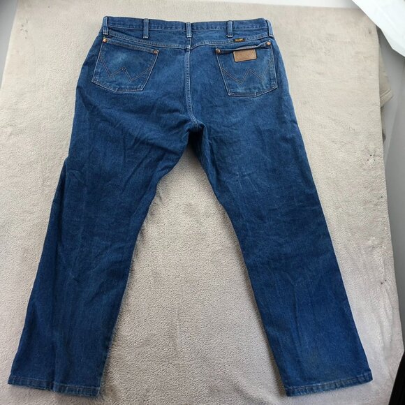 Wrangler Mens Jeans Size 40X30 Blue Denim Straight Leg Classic Casual Cotton - Picture 13 of 13